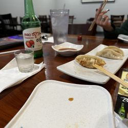 # 1 Korean BBQ - Dumplings fried and steamed with jinro