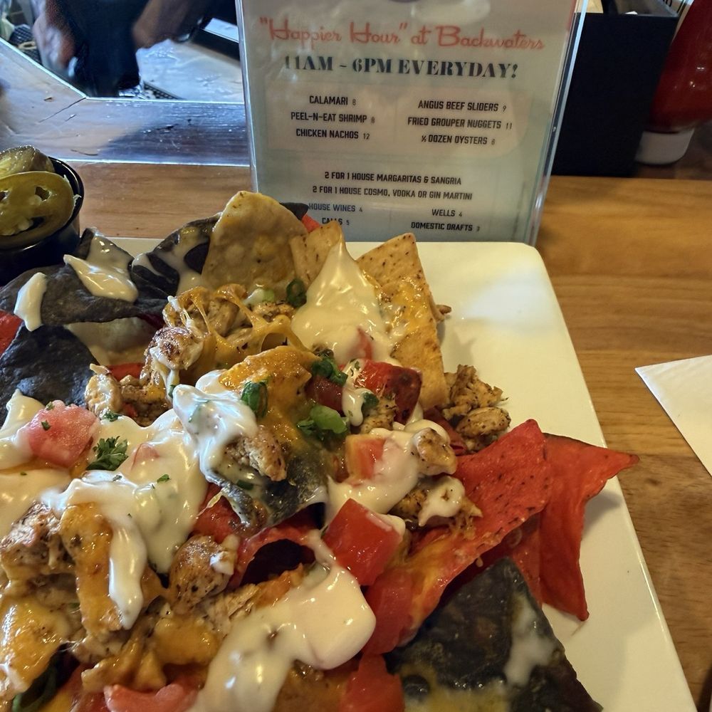 Backwaters on Sand Key - Happy hour Nachos for days - Seafood Near Me - Clearwater Beach, Florida