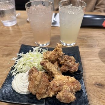 Curry Hyuga - Chicken karaage appetizer w lemonade yuzu and lemonade guava - Japanese Curry Near Me - Cupertino, California Curry Hyuga - Chicken karaage appetizer w lemonade yuzu and lemonade guava - Japanese Curry Near Me - Cupertino, California
