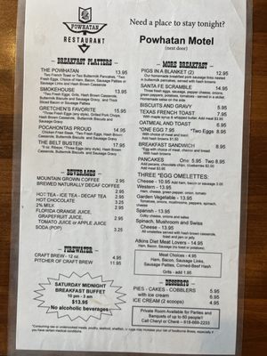 Menu photo 2 Powhatan Restaurant Pocahontas, IL Menu photo 2 Powhatan Restaurant Pocahontas, IL