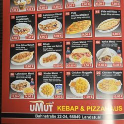 Umut Pizza Kebaphaus - Menu