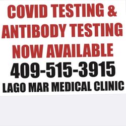 Lago Mar Medical Clinic - We now offer non waiting / drive through immediate testing. Call for an appointment