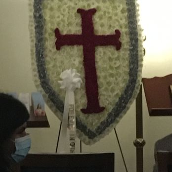Four Seasons Florists - Custom made Floral Spray of Crusader's Templar Shield - Florists Near Me - Flushing, New York Four Seasons Florists - Custom made Floral Spray of Crusader's Templar Shield - Florists Near Me - Flushing, New York