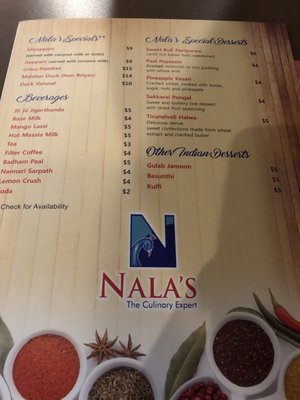 Menu photo 3 NALA'S Cedar Park, TX