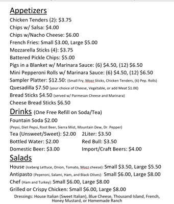 Menu photo 1 Washington Square Pizzaria & Lounge Clarksburg, WV
