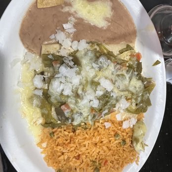 L & J Cafe - Chicken verde enchiladas. - Mexican Near Me - El Paso, Texas