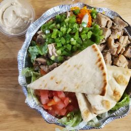 Chicken Platter with Tzatziki sauce on side. My side of hummus was missing.