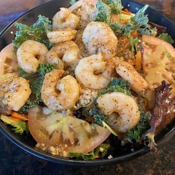 Two Chicks Cafe - Quinoa salad with shrimp - Breakfast & Brunch Near Me - New Orleans, Louisiana Two Chicks Cafe - Quinoa salad with shrimp - Breakfast & Brunch Near Me - New Orleans, Louisiana