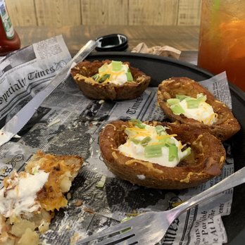 One Twenty Three Burger House - More awesome potato skins about 3 potato's worth! Light fluffy and big! - Burgers Near Me - Saint Augustine, Florida One Twenty Three Burger House - More awesome potato skins about 3 potato's worth! Light fluffy and big! - Burgers Near Me - Saint Augustine, Florida