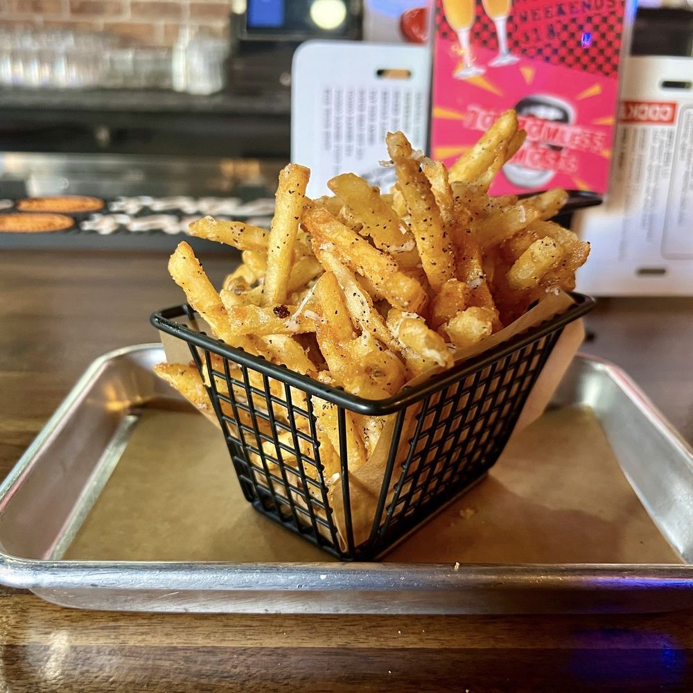 Sids Garage - Parmesan Truffle Fries - Burgers Near Me - Meridian, Idaho Sids Garage - Parmesan Truffle Fries - Burgers Near Me - Meridian, Idaho
