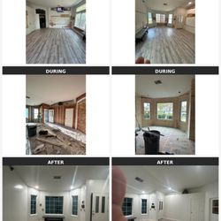 Casolis Construction Company - Full room remodel with demo, electrical, plywood walls, new window, paint, trim, flooring & finish work completed.