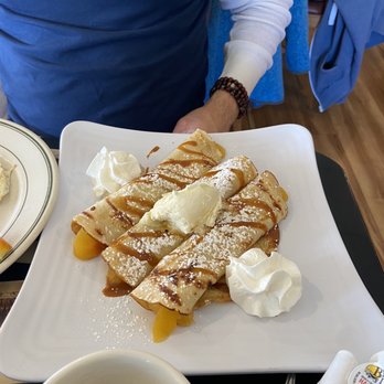 Sky Cafe - Peach and Mascarpone Crepes - New American Near Me - Pittstown, New Jersey Sky Cafe - Peach and Mascarpone Crepes - New American Near Me - Pittstown, New Jersey