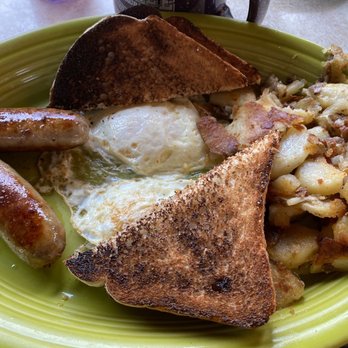 Jubilee Restaurant - Two Eggs with Sausage, Homefries and Toast - Breakfast & Brunch Near Me - Pocono Pines, Pennsylvania Jubilee Restaurant - Two Eggs with Sausage, Homefries and Toast - Breakfast & Brunch Near Me - Pocono Pines, Pennsylvania