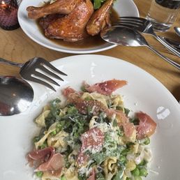 Tagliatelle and 1/2 chicken Tagliatelle and 1/2 chicken