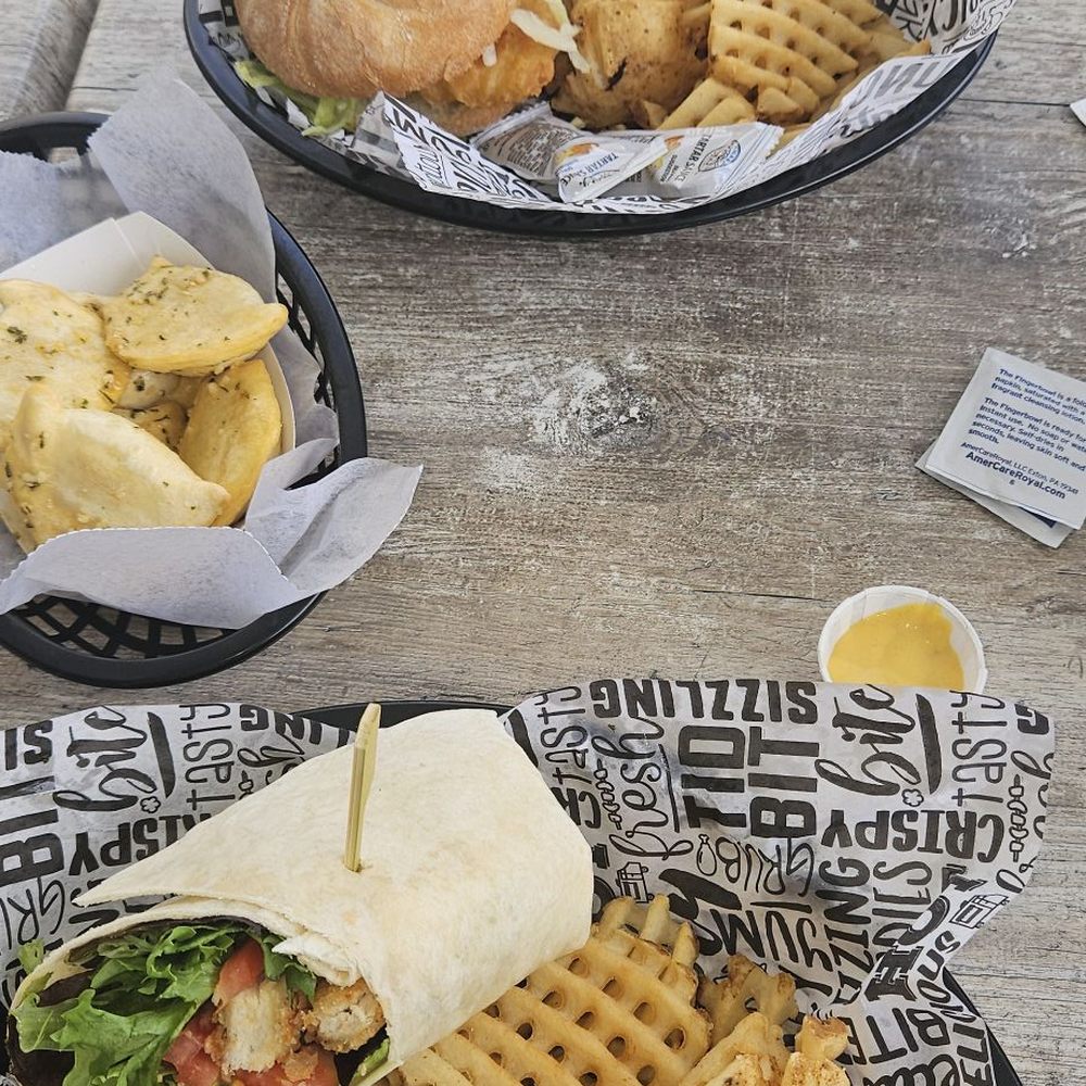 Ice Shack - Crispy chicken wrap, breaded fish sandwich, waffle fries and butter garlic pierogies - Ice Cream & Frozen Yogurt Near Me - Myerstown, Pennsylvania