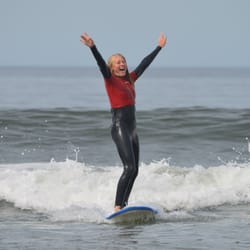 Kylie having an "a-ha" moment learning to surf. She's hooked!