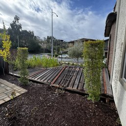 Before repairs, blew down by wind storm Before repairs, blew down by wind storm