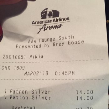 AA Flagship Lounges - this receipt doesn't make any sense! - New American Near Me - Miami, Florida