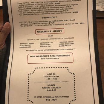 PK's Pub - a menu for a seafood restaurant - New American Near Me - Herkimer, New York