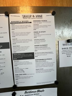 Menu photo 1 Wally & Buck Missoula, MT
