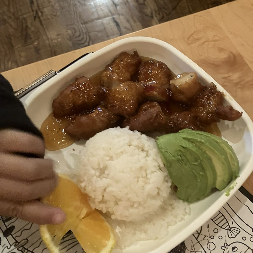 Buranko Cafe & Bar - Kids orange chicken with avocado. - Asian Fusion Near Me - Portland, Oregon Buranko Cafe & Bar - Kids orange chicken with avocado. - Asian Fusion Near Me - Portland, Oregon