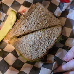 Avocado sandwich from top