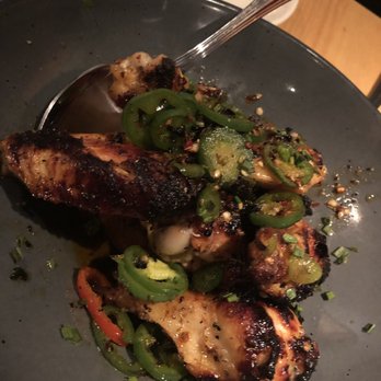 Fire + Wine - The Wood Fire Wings. A bit on the spicy side but very tasty. You'll use up a good portion of your napkin with this. - Tapas/Small Plates Near Me - Glen Ellyn, Illinois