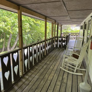 Crystal Brook Mountain Brauhaus - Patio outside my room - so cute! - German Near Me - Round Top, New York