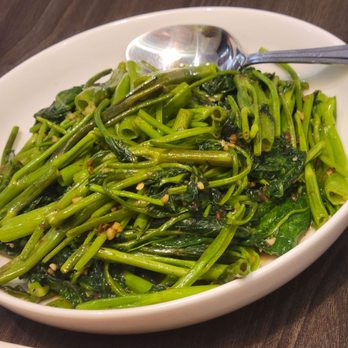Yi Xin Cafe - Ong choy stir-fried with shrimp paste - Hong Kong Style Cafe Near Me - Honolulu, Hawaii Yi Xin Cafe - Ong choy stir-fried with shrimp paste - Hong Kong Style Cafe Near Me - Honolulu, Hawaii