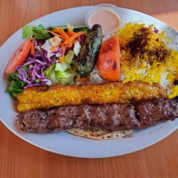 Fanoos Grill - Combo 1 plate: chicken and beef koobideh. - Middle Eastern Near Me - Torrance, California Fanoos Grill - Combo 1 plate: chicken and beef koobideh. - Middle Eastern Near Me - Torrance, California