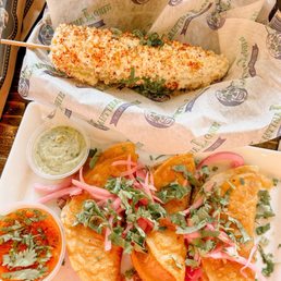 Birria Tacos and Elote Corn