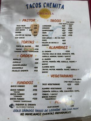 Menu photo 1 Tacos Chemita San Dionisio Ocotepec, OAX