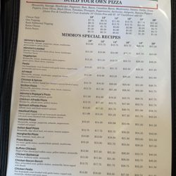 Mimmo's Pizza - Menu