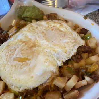 5 & Diner - Fried overtop potatoes, peppers, and guacamole on the side. - Diners Near Me - Phoenix, Arizona