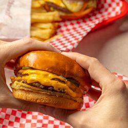 Small Cheval- Lincoln Square - A delicious double cheeseburger with French fries