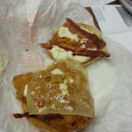 Triple cheeseburgers normally use beef patties, but THIS one used a single chicken patty. Must've been my lucky day! (again) Triple cheeseburgers normally use beef patties, but THIS one used a single chicken patty. Must've been my lucky day! (again)