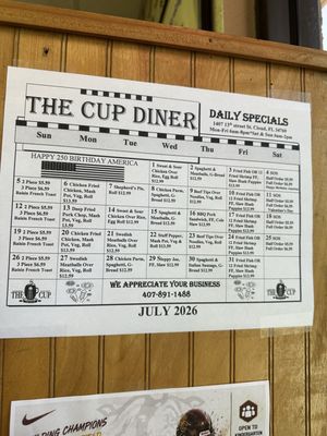 Menu photo 2 The Cup Diner Saint Cloud, FL Menu photo 2 The Cup Diner Saint Cloud, FL