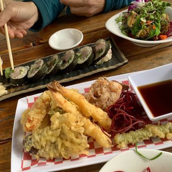 Miyamoto Sushi - Draft IPA from Roscoes next door. Food: hamachi roll, monkey brain, mixed tempura- all $7 each ( Happy Hour) - Sushi Bars Near Me - Portland, Oregon Miyamoto Sushi - Draft IPA from Roscoes next door. Food: hamachi roll, monkey brain, mixed tempura- all $7 each ( Happy Hour) - Sushi Bars Near Me - Portland, Oregon