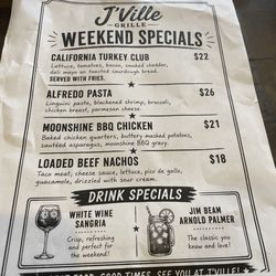 J’Ville Grille - Weekend specials