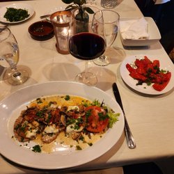 Pietro's Italian Restaurant and Wine Bar - Mamma Lucia's veal with red peppers and a fine glass of Montapuchano.