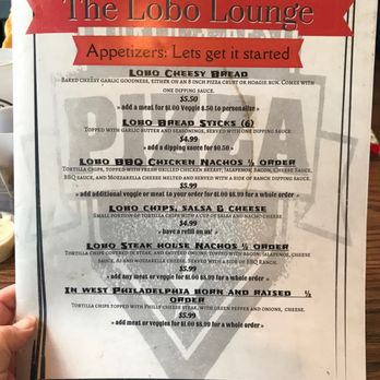 The Lobo Lounge - Menu - Pizza Near Me - Evansville, Indiana