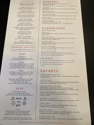 Menu photo 7 24 Diner Austin, TX