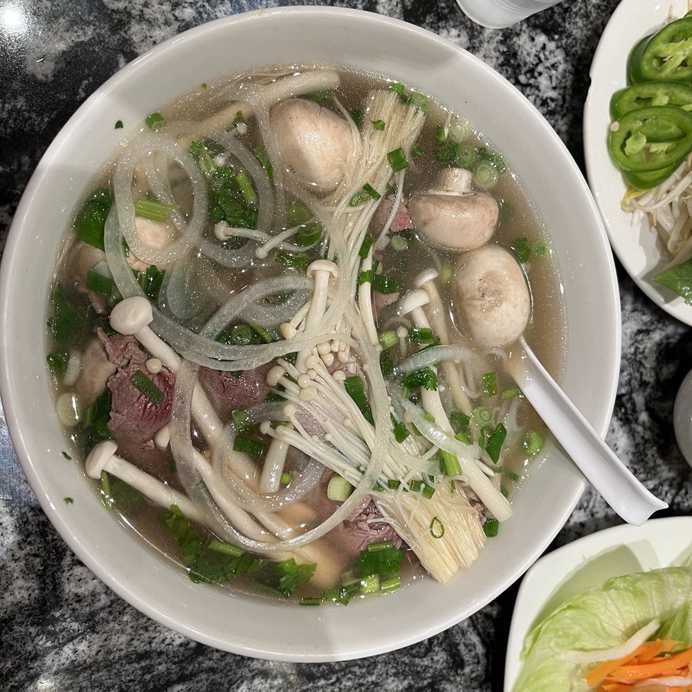 Pho Today - Pho Filet Mignon (no Vietnamese translation exists) Good but don't spend extra for the raw mushrooms - Vietnamese Near Me - Bridgewater, New Jersey
