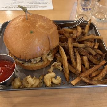 Active Ingredient Brewing Company - Their special tonight a macaroni and cheese burger with Rasta fries - Breweries Near Me - Malta, New York Active Ingredient Brewing Company - Their special tonight a macaroni and cheese burger with Rasta fries - Breweries Near Me - Malta, New York