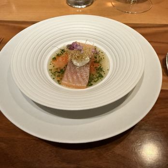 Chef's Table at Brooklyn Fare - warm smoked trout with horseradish sauce - Japanese Near Me - New York, New York Chef's Table at Brooklyn Fare - warm smoked trout with horseradish sauce - Japanese Near Me - New York, New York