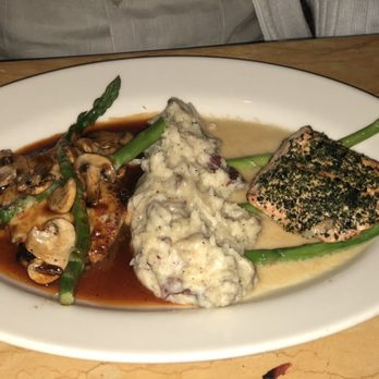 The Cheesecake Factory - Chicken Madeira and Herb crusted salmon - Desserts Near Me - Birmingham, Alabama