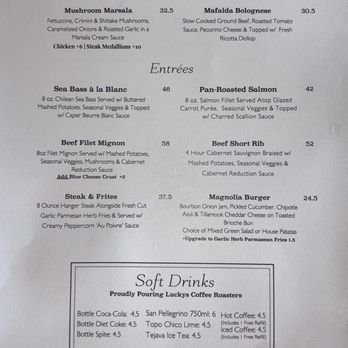 Magnolia Bistro - Food Menu: Pastas and Entrées (as of our 7/13/25 visit) - Wine Bars Near Me - Claremont, California Magnolia Bistro - Food Menu: Pastas and Entrées (as of our 7/13/25 visit) - Wine Bars Near Me - Claremont, California