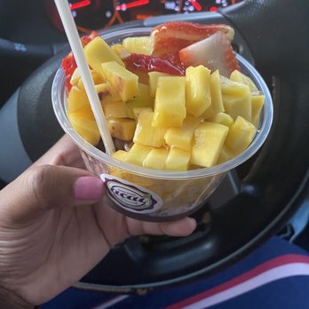 Acai Brasil - This is a medium Mango Maniac (I asked for more mangos and less strawberries - Acai Bowls Near Me - Houston, Texas Acai Brasil - This is a medium Mango Maniac (I asked for more mangos and less strawberries - Acai Bowls Near Me - Houston, Texas