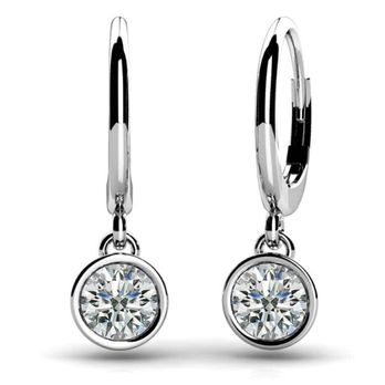 Frisco Engagement Rings - Bezel Set Diamond Drop Earrings - Jewelry Near Me - Frisco, Texas