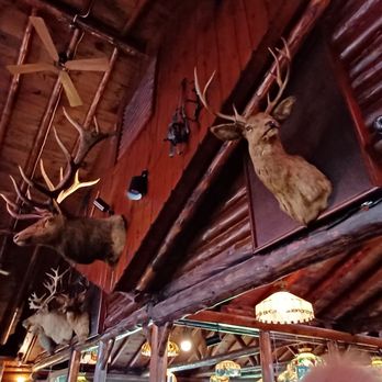 George's Restaurant - deer heads mounted on the ceiling - Steakhouses Near Me - Lake George, New York
